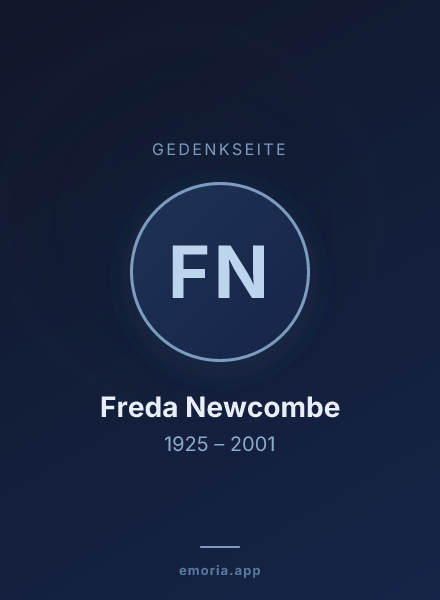 Gedenkportrait von Freda Newcombe