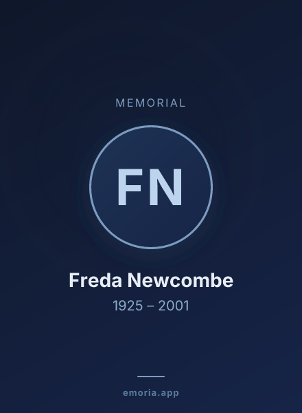 Memorial portrait of Freda Newcombe