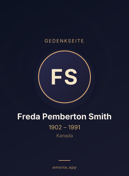 Gedenkportrait von Freda Pemberton Smith