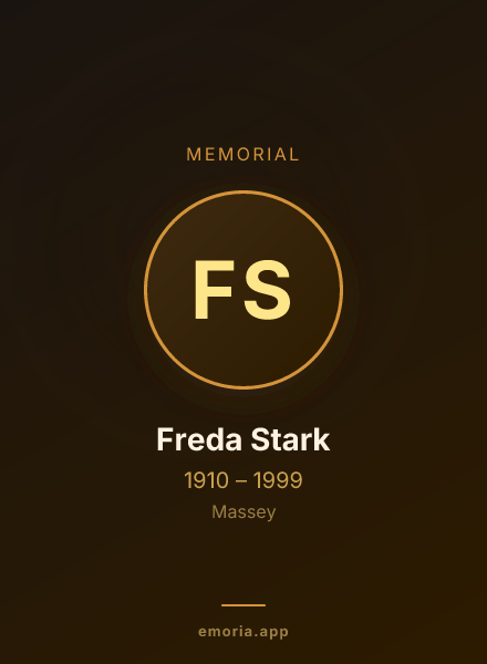 Memorial portrait of Freda Stark