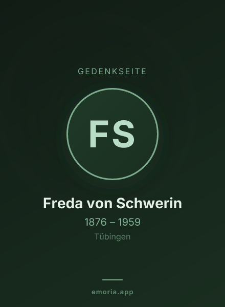 Gedenkportrait von Freda von Schwerin