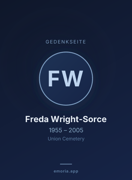 Gedenkportrait von Freda Wright-Sorce