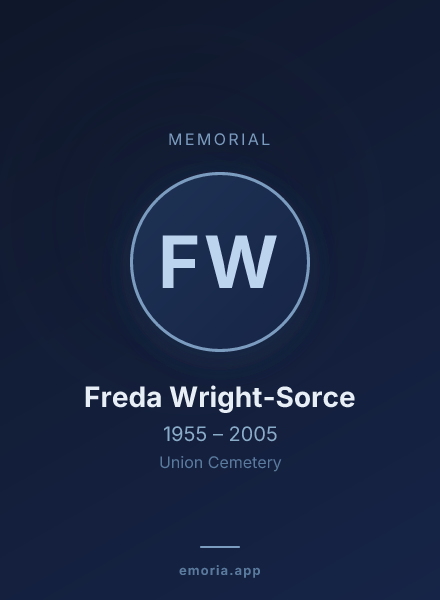 Memorial portrait of Freda Wright-Sorce