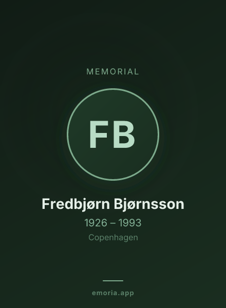 Memorial portrait of Fredbjørn Bjørnsson