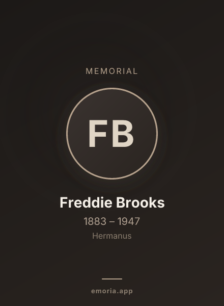 Memorial portrait of Freddie Brooks