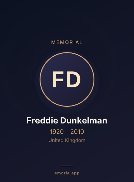 Memorial portrait of Freddie Dunkelman