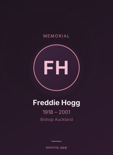 Memorial portrait of Freddie Hogg