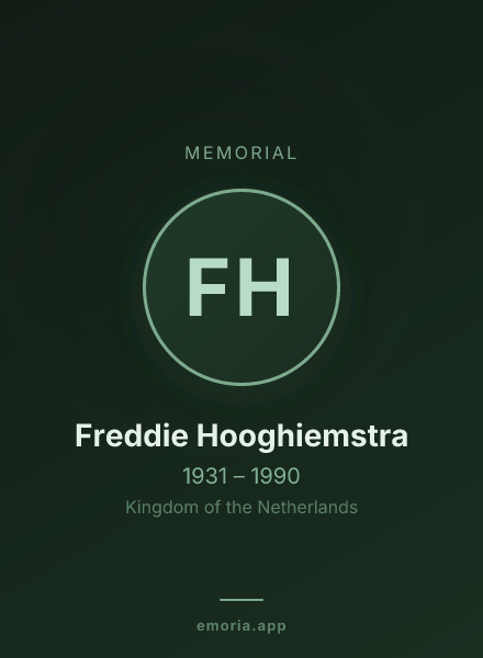 Memorial portrait of Freddie Hooghiemstra