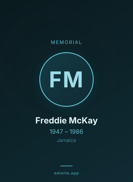 Memorial portrait of Freddie McKay