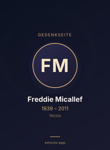 Gedenkportrait von Freddie Micallef