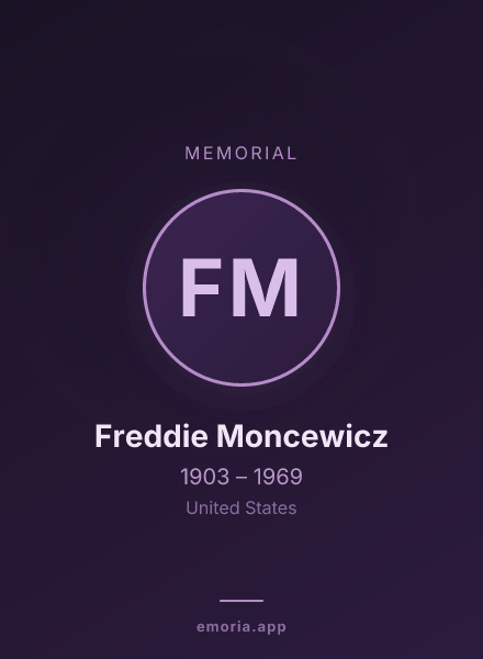 Memorial portrait of Freddie Moncewicz