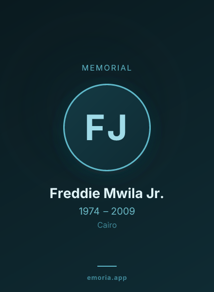Memorial portrait of Freddie Mwila Jr.