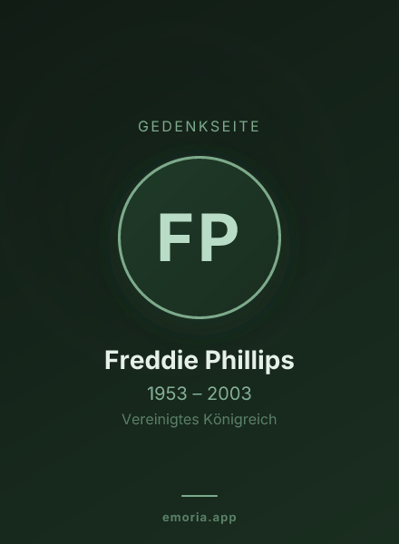 Gedenkportrait von Freddie Phillips