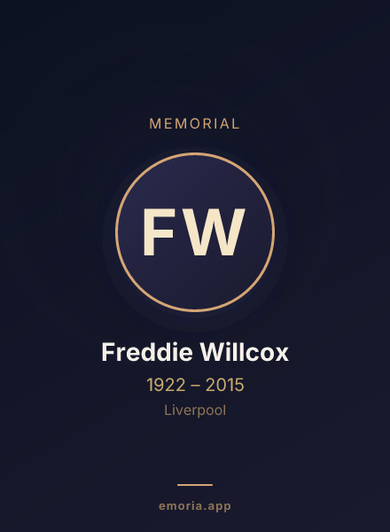 Memorial portrait of Freddie Willcox