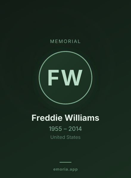 Memorial portrait of Freddie Williams