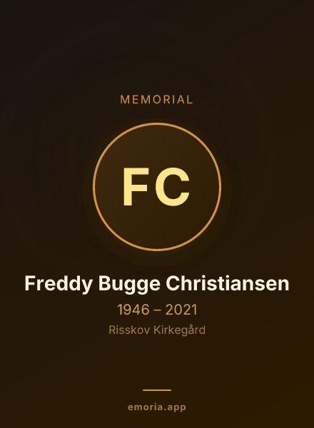 Memorial portrait of Freddy Bugge Christiansen