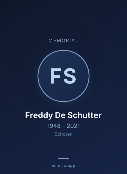 Memorial portrait of Freddy De Schutter