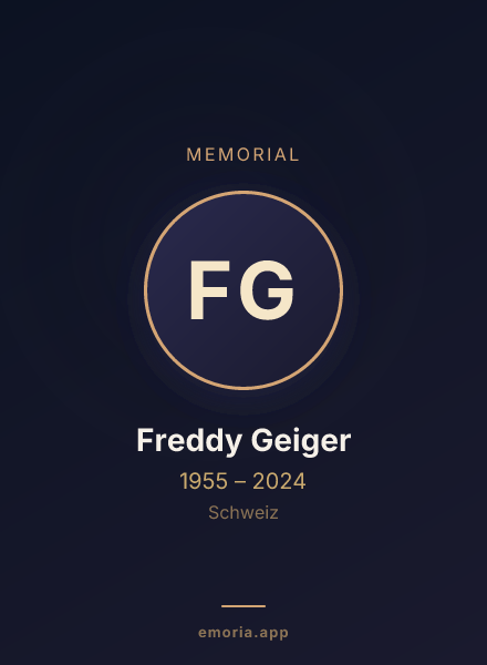 Memorial portrait of Freddy Geiger