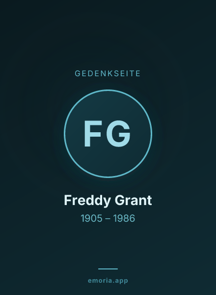 Gedenkportrait von Freddy Grant