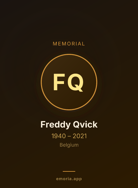Memorial portrait of Freddy Qvick