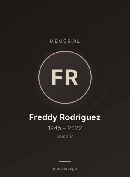 Memorial portrait of Freddy Rodríguez