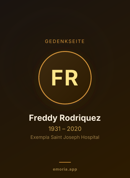 Gedenkportrait von Freddy Rodriquez