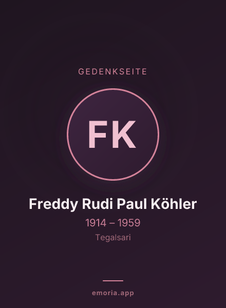 Gedenkportrait von Freddy Rudi Paul Köhler