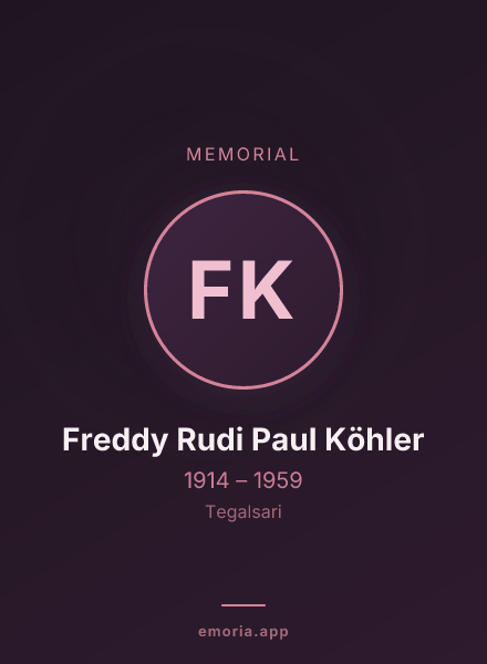Memorial portrait of Freddy Rudi Paul Köhler