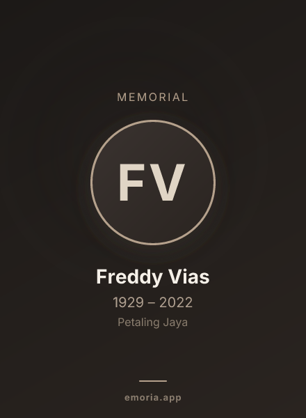 Memorial portrait of Freddy Vias