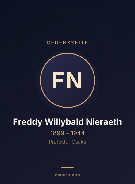 Gedenkportrait von Freddy Willybald Nieraeth