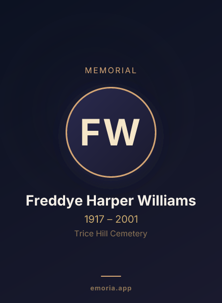 Memorial portrait of Freddye Harper Williams
