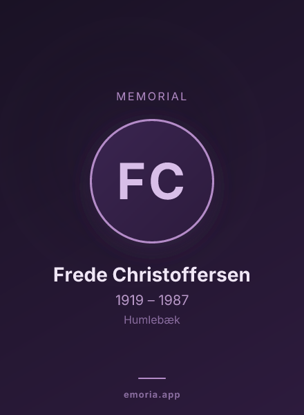 Memorial portrait of Frede Christoffersen