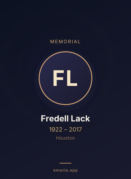 Memorial portrait of Fredell Lack