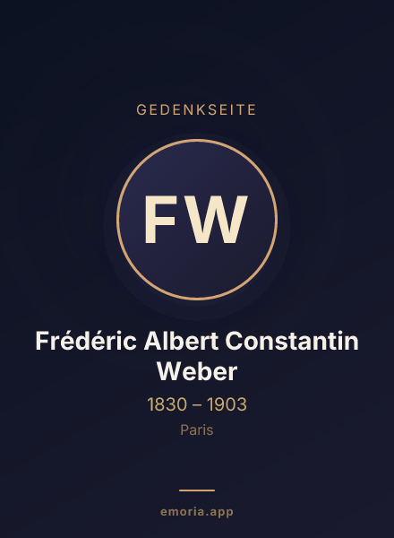 Gedenkportrait von Frédéric Albert Constantin Weber