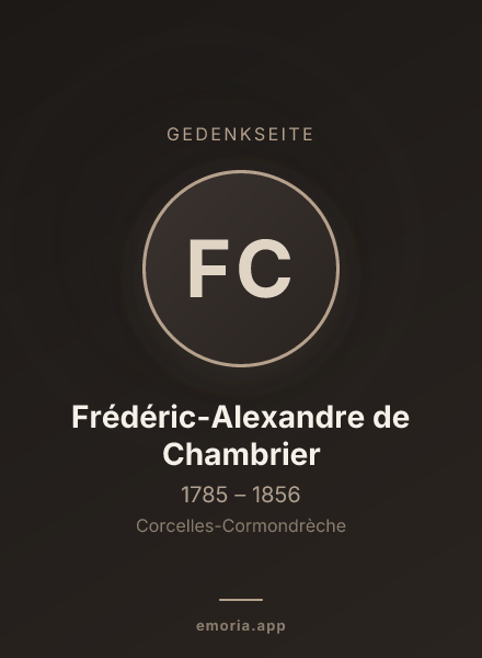 Gedenkportrait von Frédéric-Alexandre de Chambrier
