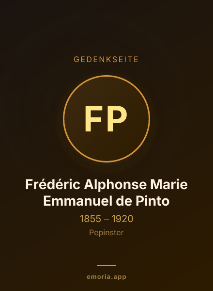 Gedenkportrait von Frédéric Alphonse Marie Emmanuel de Pinto