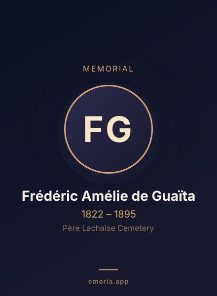 Memorial portrait of Frédéric Amélie de Guaïta