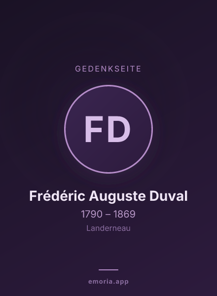 Gedenkportrait von Frédéric Auguste Duval