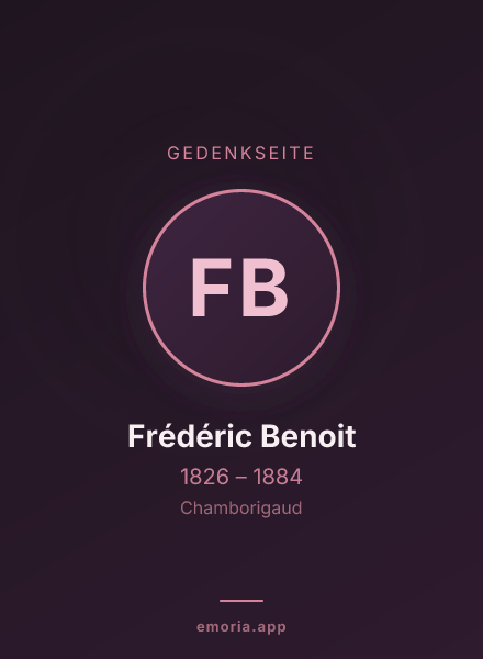 Gedenkportrait von Frédéric Benoit