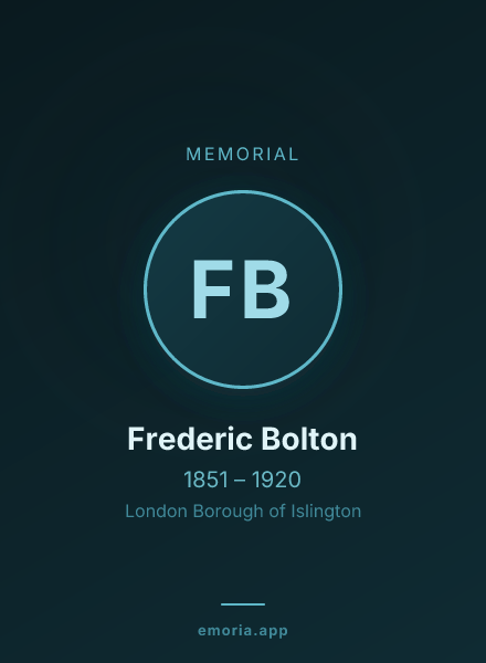 Memorial portrait of Frederic Bolton