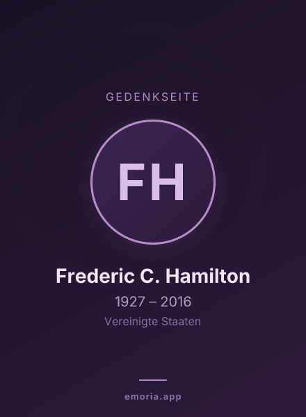 Gedenkportrait von Frederic C. Hamilton