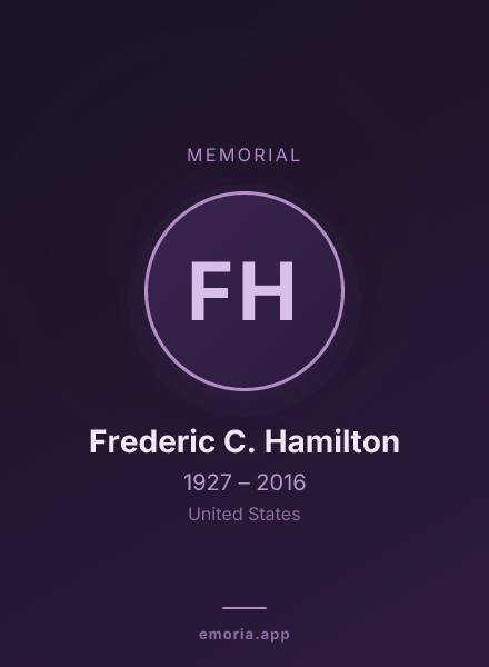 Memorial portrait of Frederic C. Hamilton