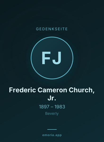 Gedenkportrait von Frederic Cameron Church, Jr.