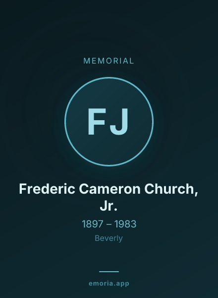 Memorial portrait of Frederic Cameron Church, Jr.