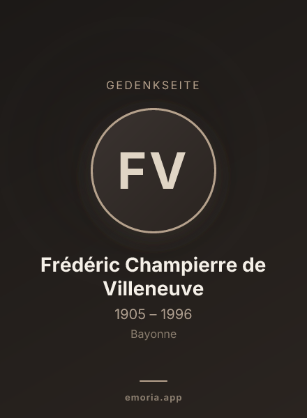 Gedenkportrait von Frédéric Champierre de Villeneuve
