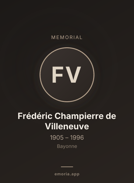 Memorial portrait of Frédéric Champierre de Villeneuve