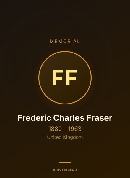 Memorial portrait of Frederic Charles Fraser