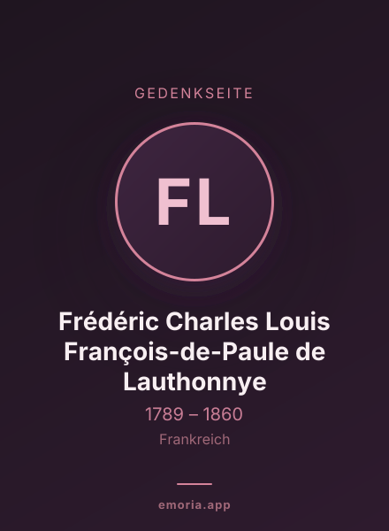Gedenkportrait von Frédéric Charles Louis François-de-Paule de Lauthonnye