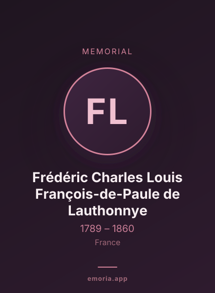 Memorial portrait of Frédéric Charles Louis François-de-Paule de Lauthonnye