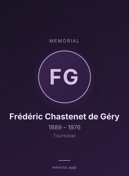 Memorial portrait of Frédéric Chastenet de Géry